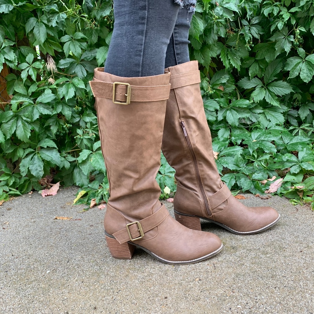 Brown Knee High Heel Boots